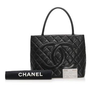 Caviar Medallion Tote Bag Black GHW