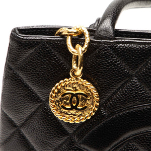 Caviar Medallion Tote Bag Black GHW