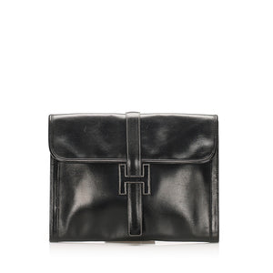 Jige GM Leather Clutch Bag Black - Bag Religion