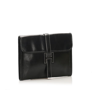 Jige GM Leather Clutch Bag Black - Bag Religion