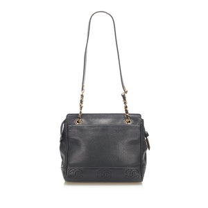 Triple Coco Caviar Shoulder Bag Black - Bag Religion