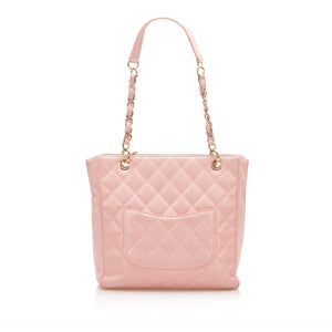 CC Caviar Leather Petite Shopping Tote Bag Pink - Bag Religion