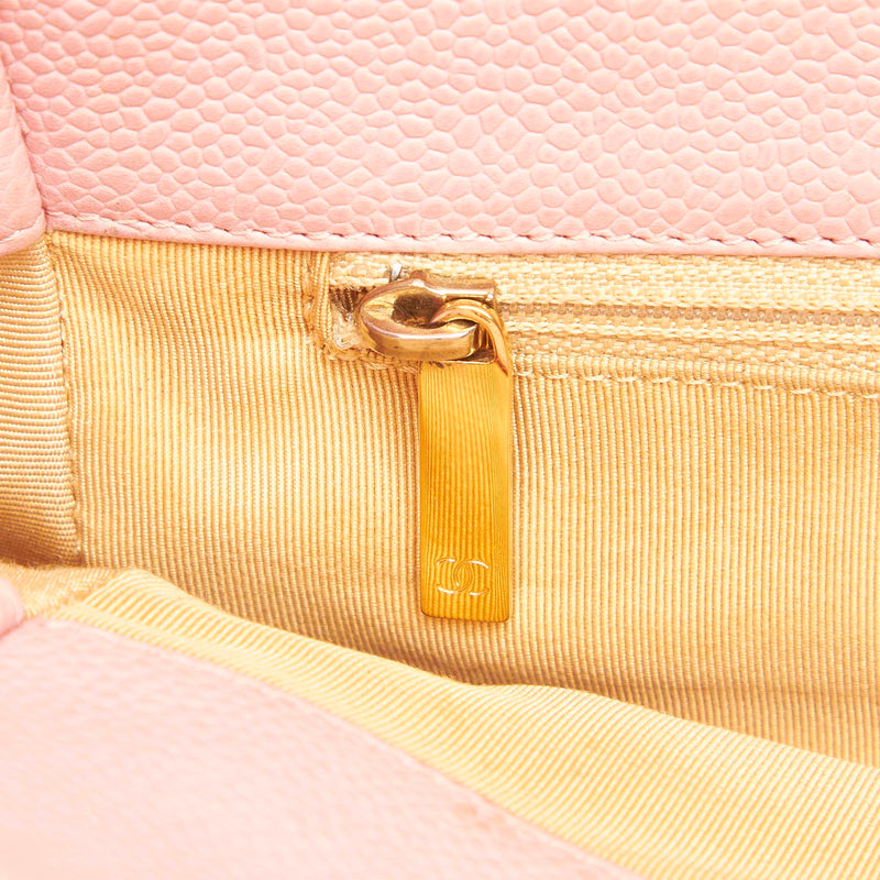 CC Caviar Leather Petite Shopping Tote Bag Pink - Bag Religion