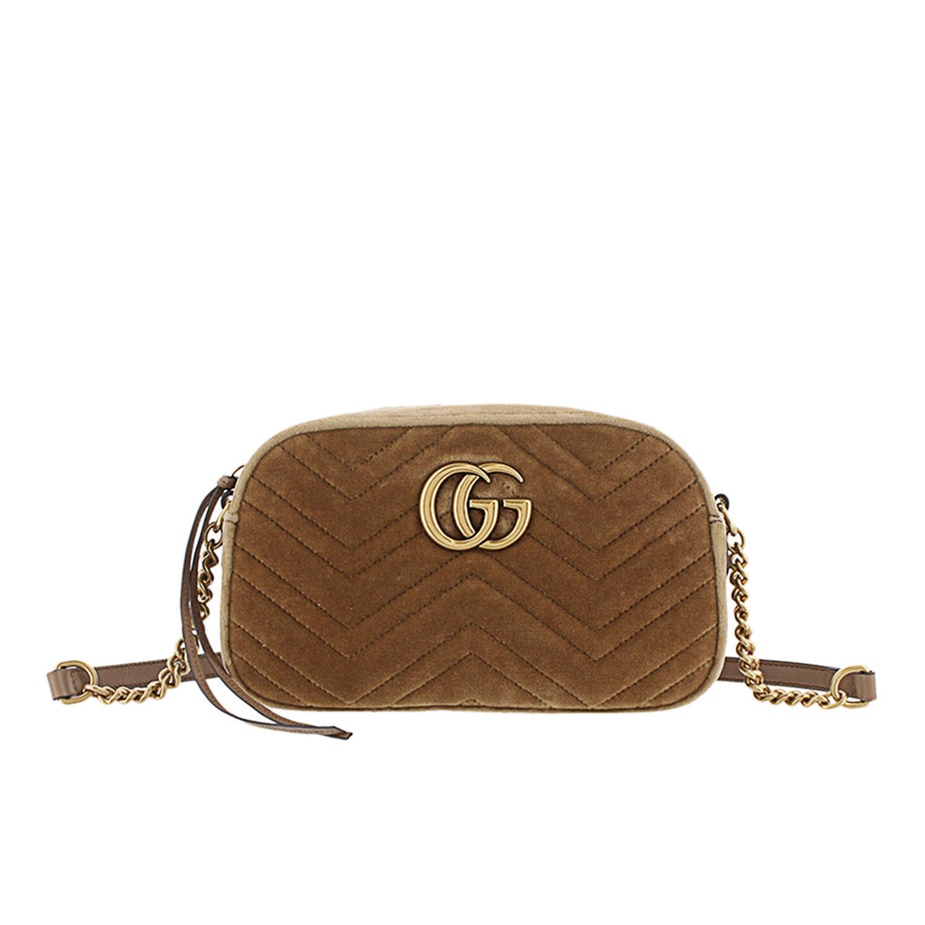 GG Marmont Velvet Crossbody Bag Brown - Bag Religion