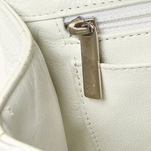 Jumbo Classic Caviar Leather Flap Bag White - Bag Religion