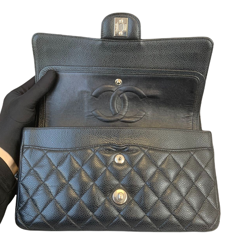 Classic Flap Caviar Medium Black SHW