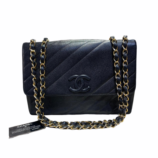 Chanel Vintage Covered CC Flap Bag Diagonal Quilted Caviar Jumbo at 1stDibs   chanel diagonal quilted flap bag, chanel vintage quilted cc flap bag, chanel  diagonal