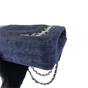 Tweed/Denim Medium Classic Flap Blue