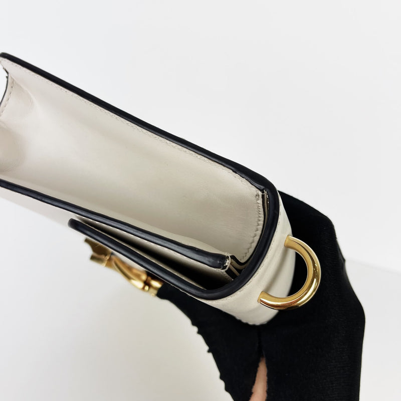 Sylvie Small Shoulder Bag in White GHW