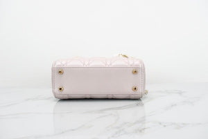 Mini Lady Dior Bag In Baby Pearly Pink with Light Gold Hardware