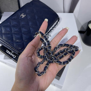 Caviar Wallet on Chain Navy Blue SHW