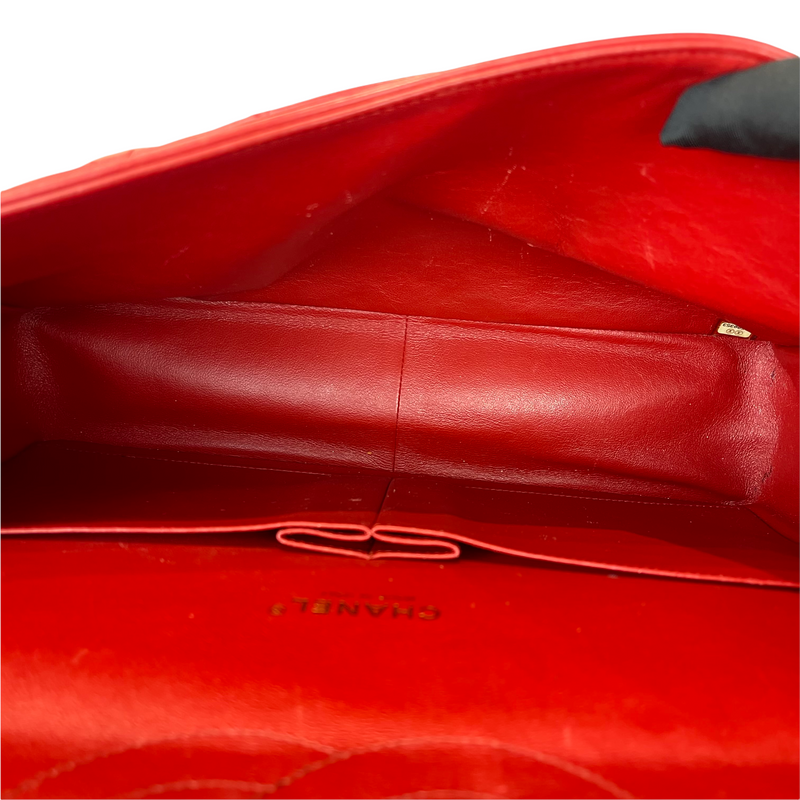 Double Flap Maxi Lambskin Red GHW
