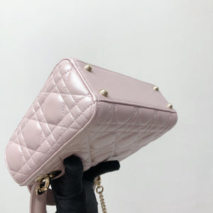 Mini Lady Dior Bag In Baby Pearly Pink with Champaign Hardware