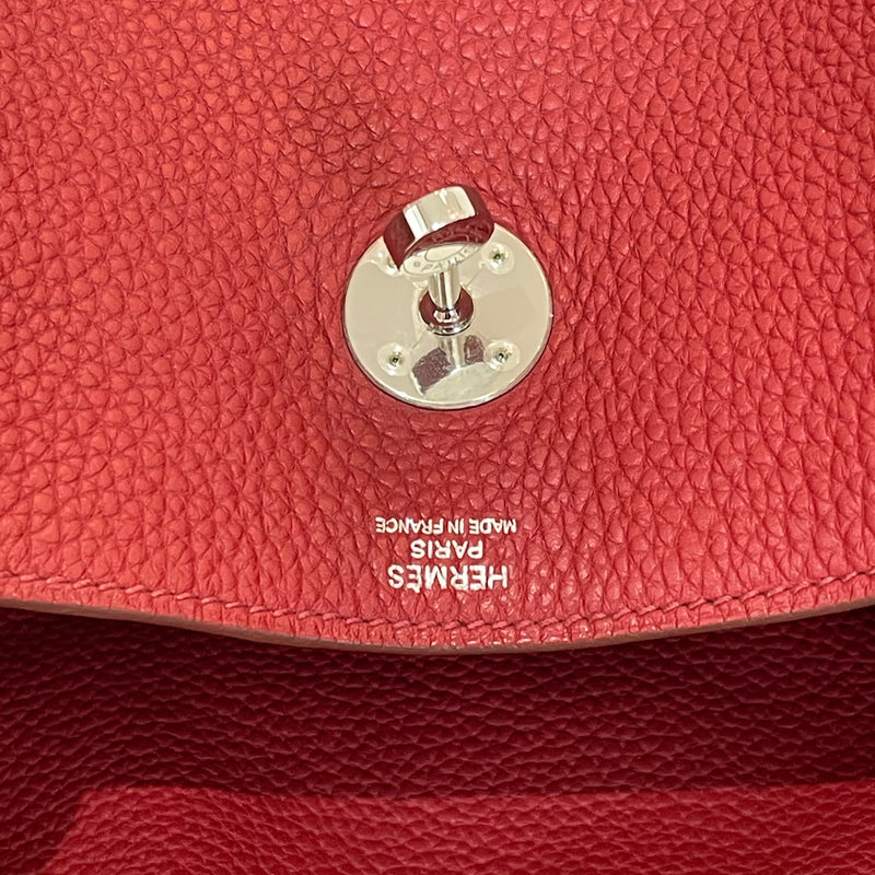 Hermès Rouge Garance Clémence Leather Lindy 34 – FashionsZila