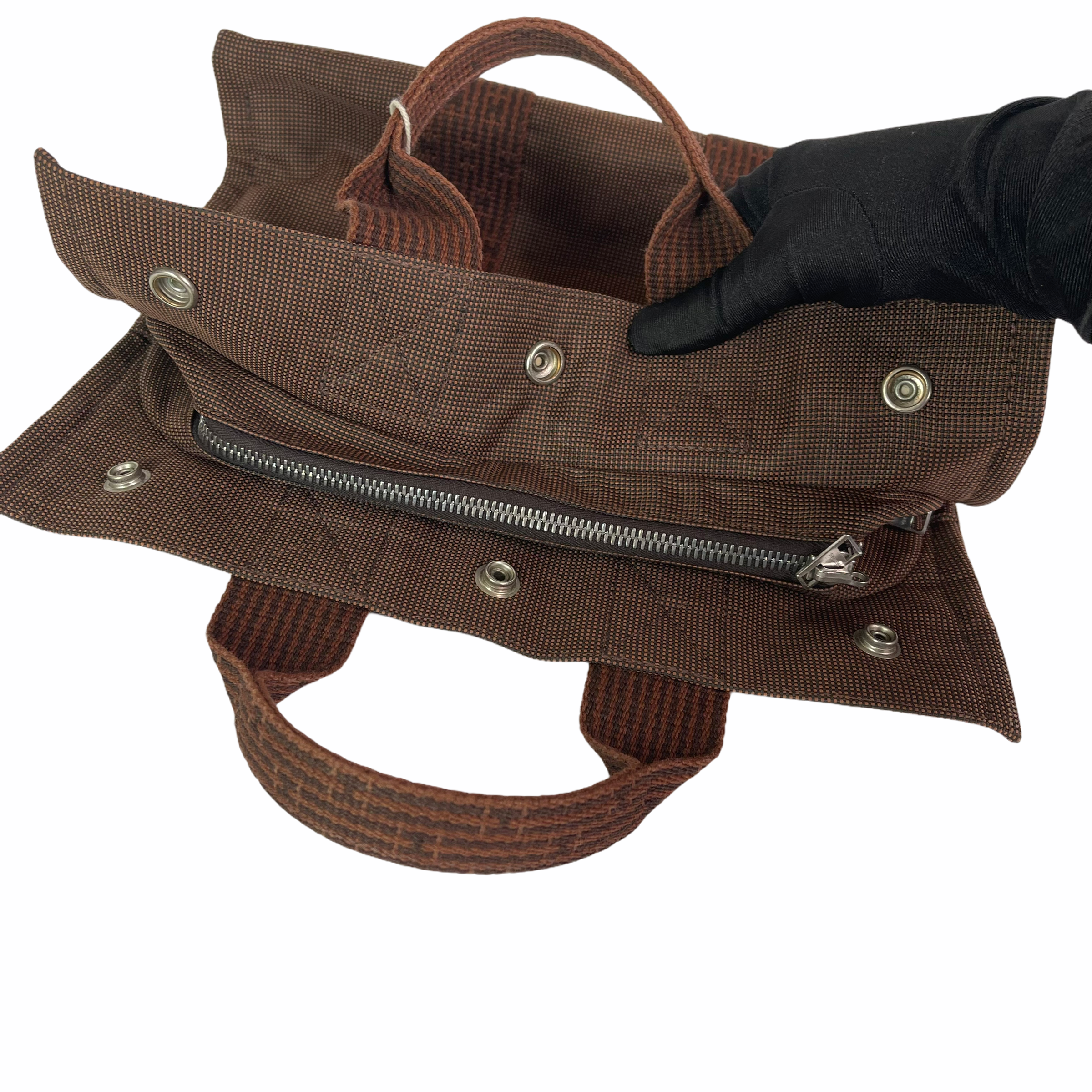 Hermes Brown/Orange Canvas Herline PM Tote Bag – Bag Religion