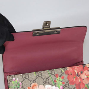 Small GG Supreme Monogram Blooms Padlock Shoulder Bag in  Antique Rose