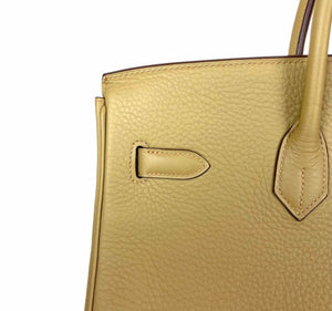 Birkin 35 Poussière Biege Clemence PHW