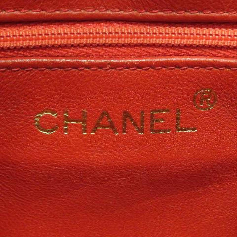 Chanel CC Lambskin Leather Crossbody Red