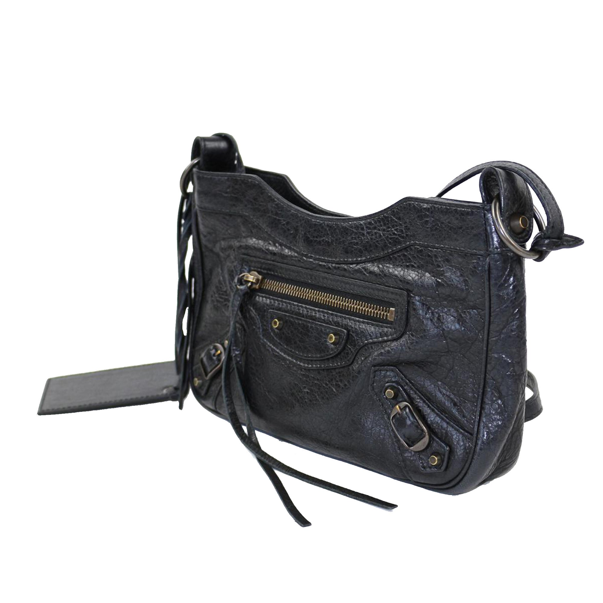 Motocross Classic Hip Leather Crossbody Bag Black