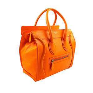Micro Luggage Leather Handbag Orange - Bag Religion