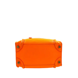 Micro Luggage Leather Handbag Orange - Bag Religion