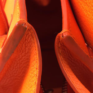 Micro Luggage Leather Handbag Orange - Bag Religion