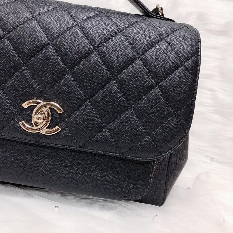 Chanel Crossbody Business Affinity Black Quilted Caviar mini WOC Clutch Bag