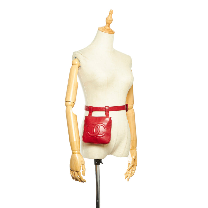 CC Caviar Leather Belt Bag Red - Bag Religion