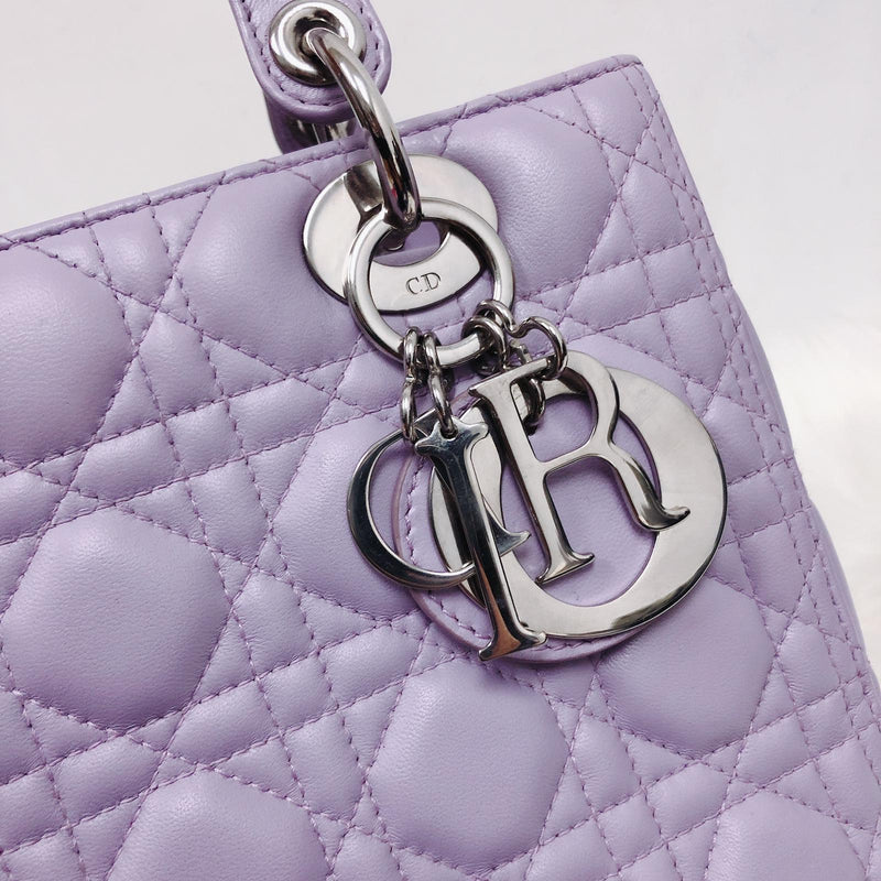 Lambskin Lady Dior Medium Bag in Lilac