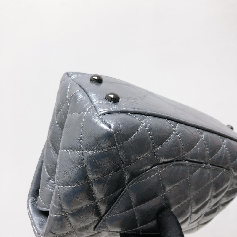 Quilted Mini Coco Handle Flap Silver