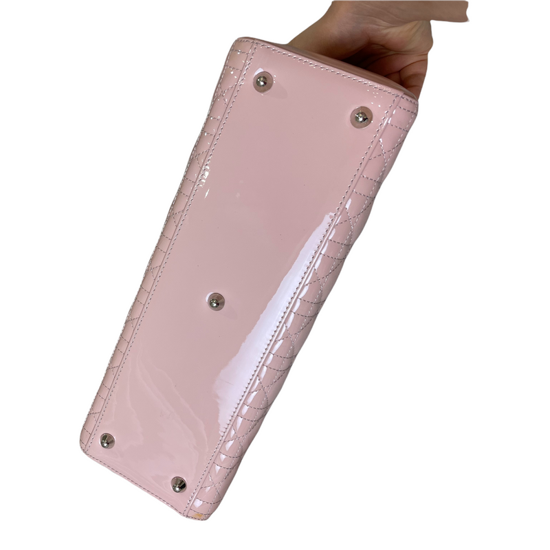 Lady Dior Large Patent Pink SHW