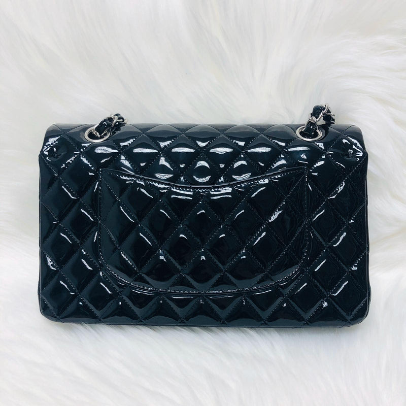 Classic Double Flap Patent Leather M/L SHW Black