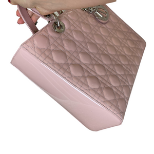 Lady Dior Large Patent Pink SHW