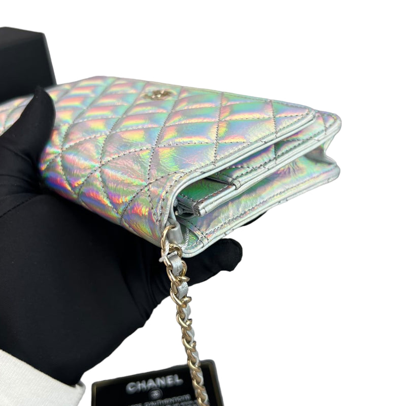 iridescent chanel woc wallet