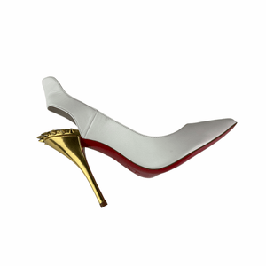 Survivita Spiked Leather Slingback 100 Pumps, White