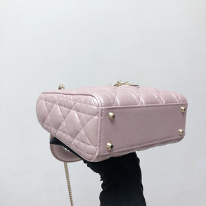 Mini Lady Dior Bag In Baby Pearly Pink with Champaign Hardware