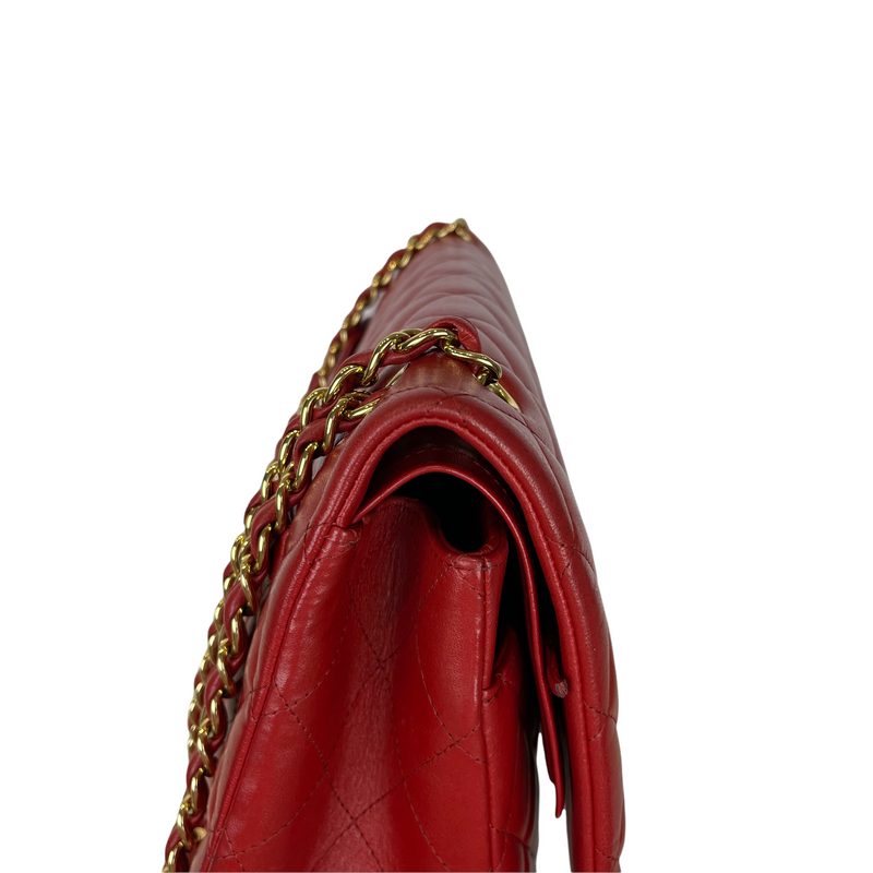 Double Flap Maxi Lambskin Red GHW