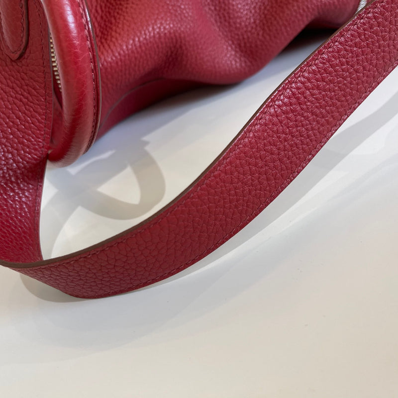 Hermès Rouge Garance Clémence Leather Lindy 34 – FashionsZila