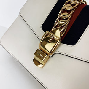 Sylvie Small Shoulder Bag in White GHW