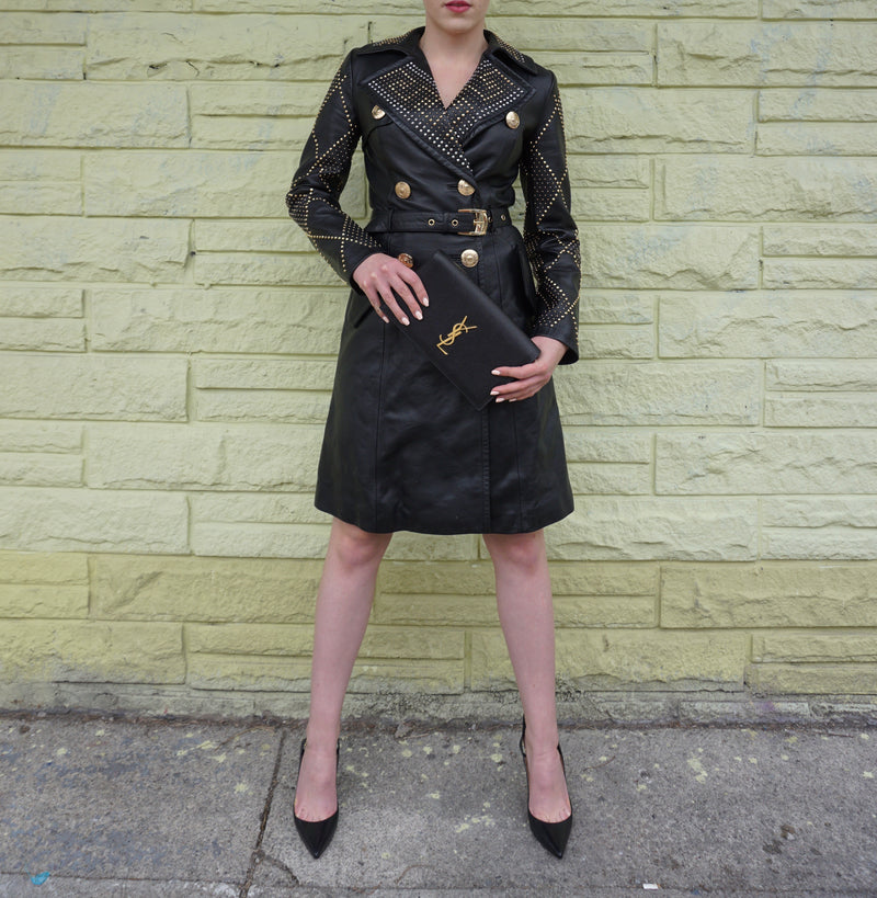Versace for H&M Leather Trench Coat with Gold details