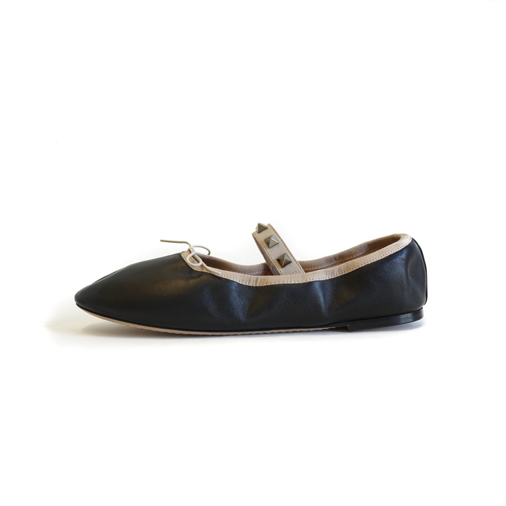 Rockstud Ballet Flats Black