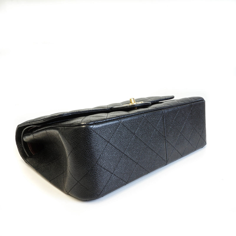 Double Flap Jumbo in Black Caviar Leather