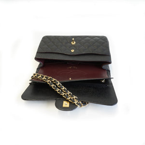 Double Flap Jumbo in Black Caviar Leather