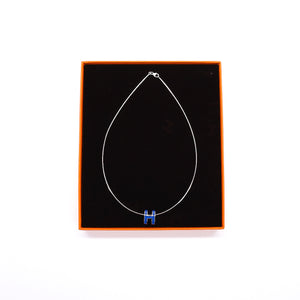 Pop H Pendant in Bleu Yachting Necklace