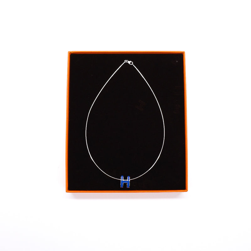 Pop H Pendant in Bleu Yachting Necklace