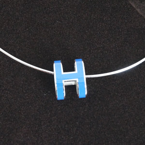 Pop H Pendant in Bleu Yachting Necklace