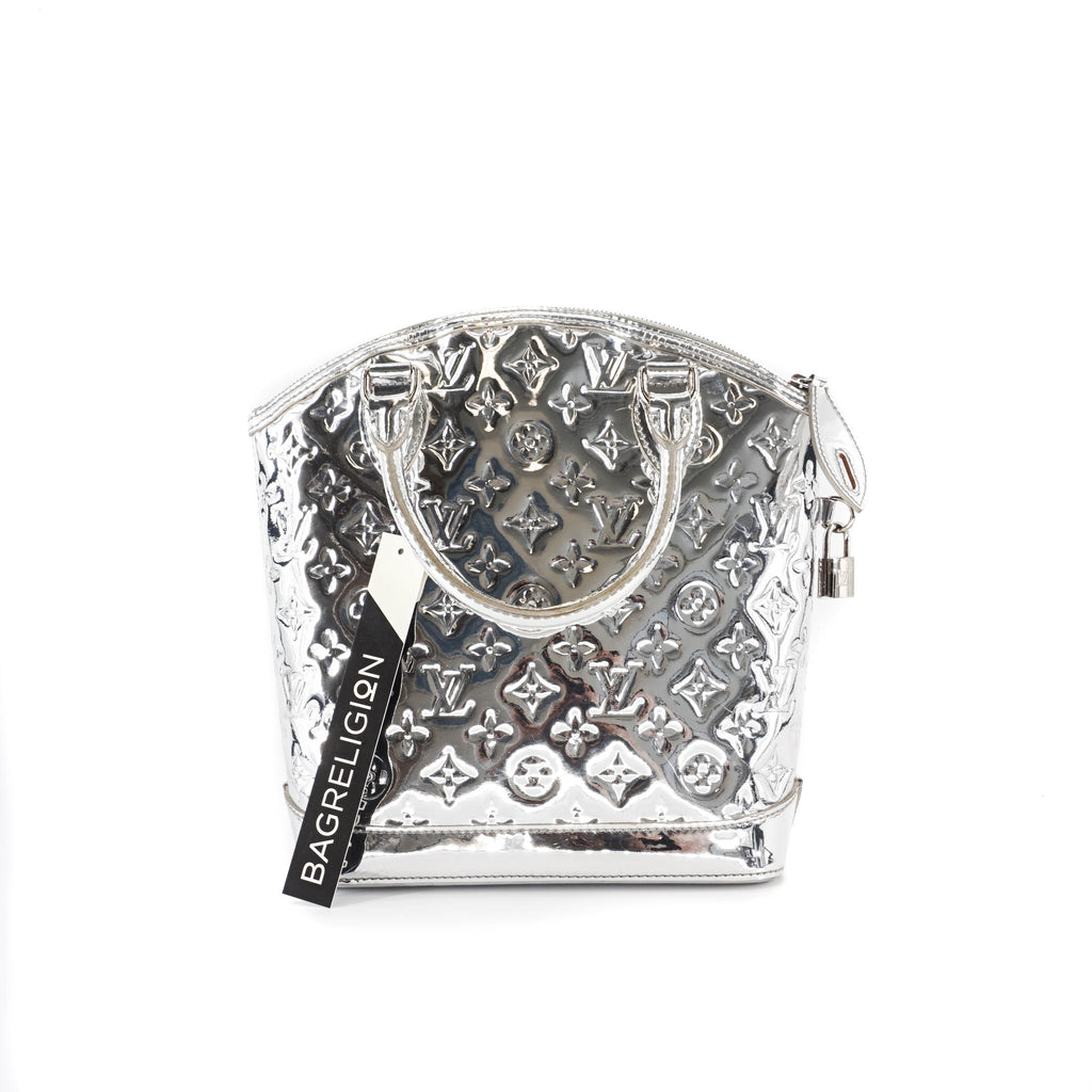 Silver Monogram Miroir Lockit Handbag