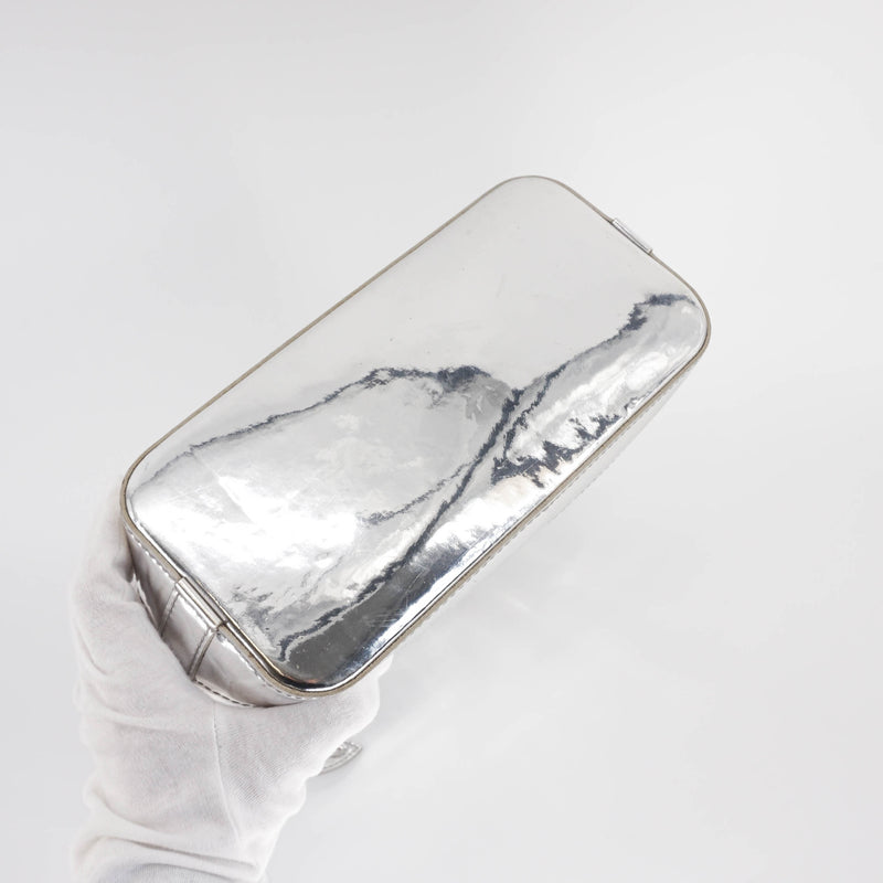 Silver Monogram Miroir Lockit Handbag