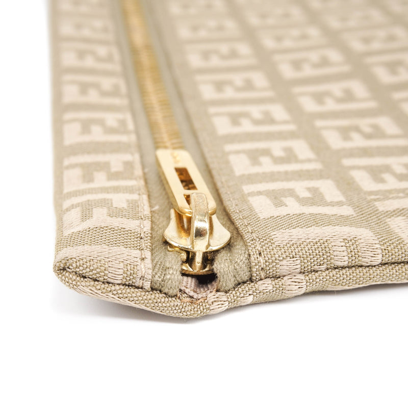 Cosmetics Case/Clutch in Gold Monogram with GHW