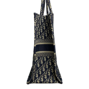 Oblique Book Tote Large Canvas Blue